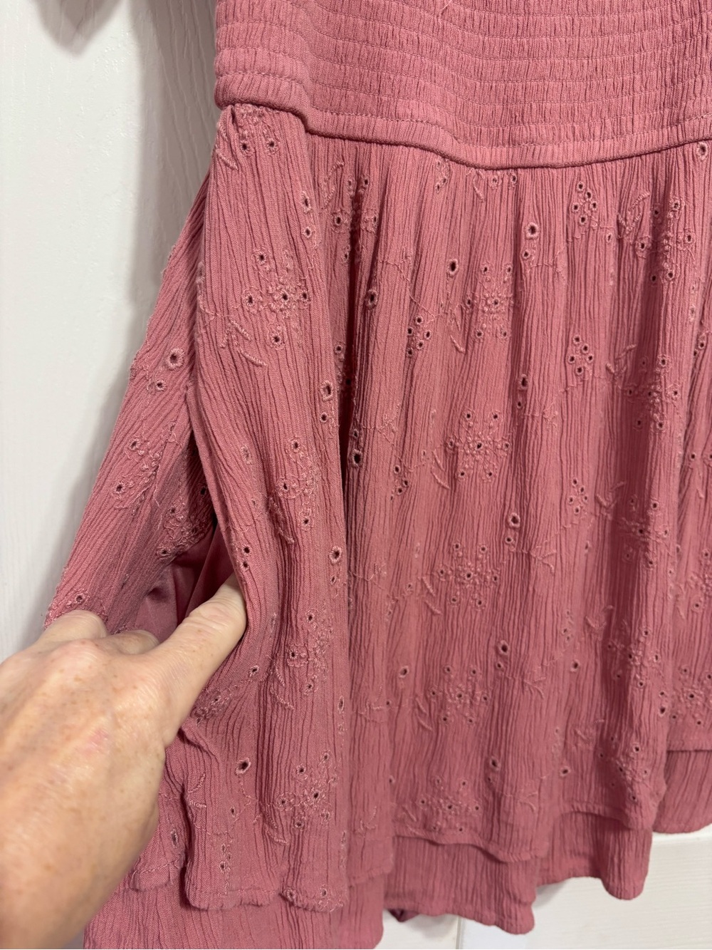 Hollister Dusty Rose Eyelet Mini Dress - Picture 2 of 6